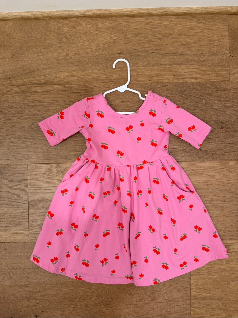 Hanna Andersson Pink Dress with Red Cherry Print